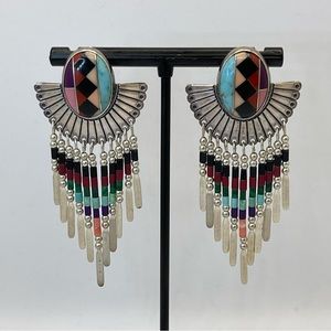 Sterling Silver Native American Chandelier Earrings
